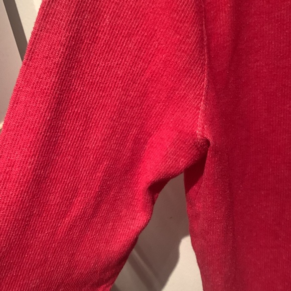 Gorgeous Light Red Hollister quarter button long sleeve Waffle cut shirt SZ XL - Picture 4 of 8